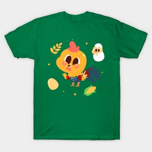 Rooster Hand Drawn Cartoon T-Shirt